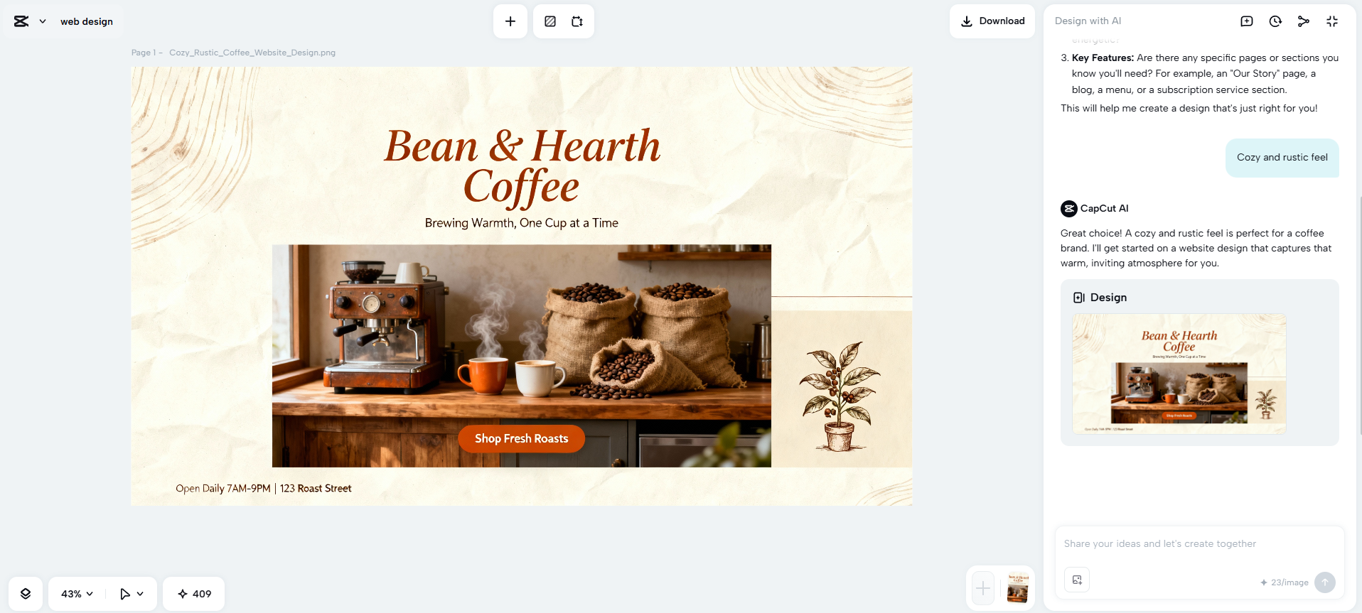 CapCut - AI web design builder