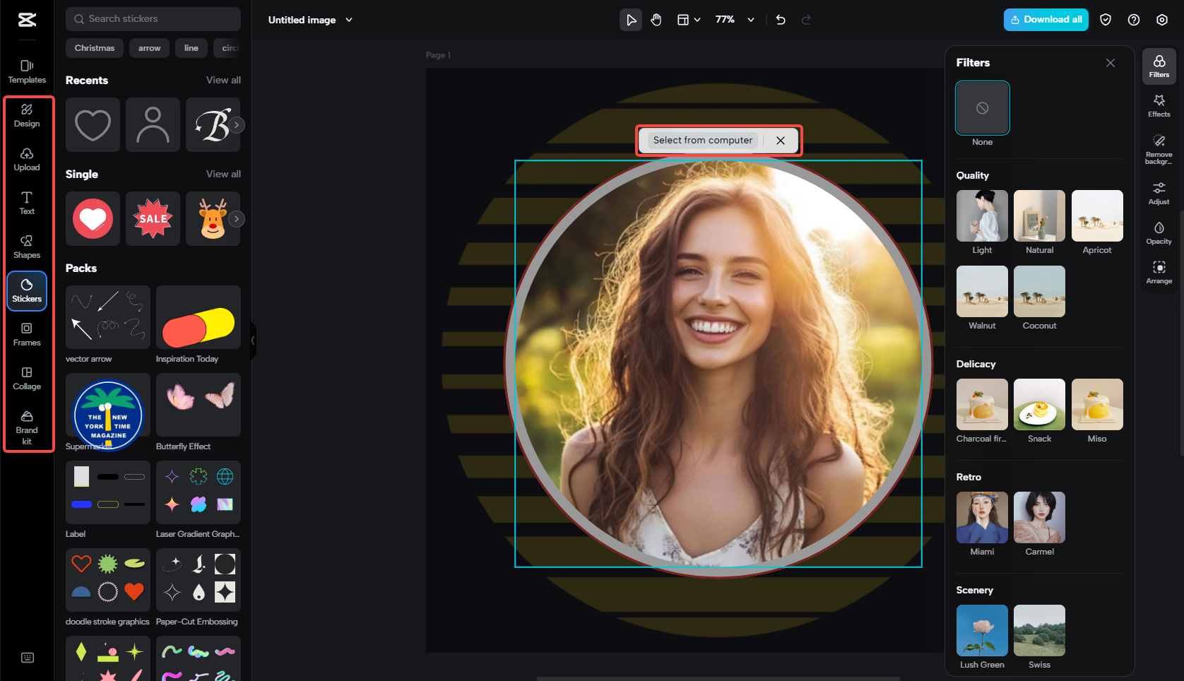 Edit the profile picture with diverse features
