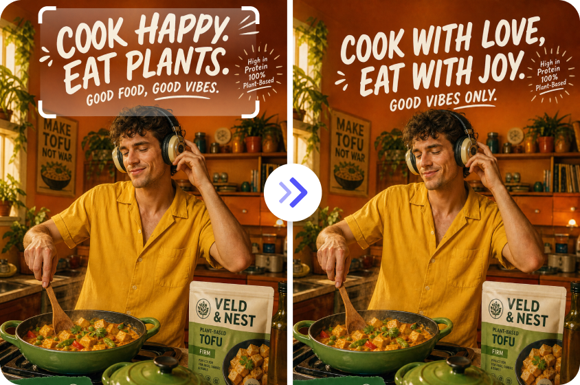 Edit specific text with natural results
