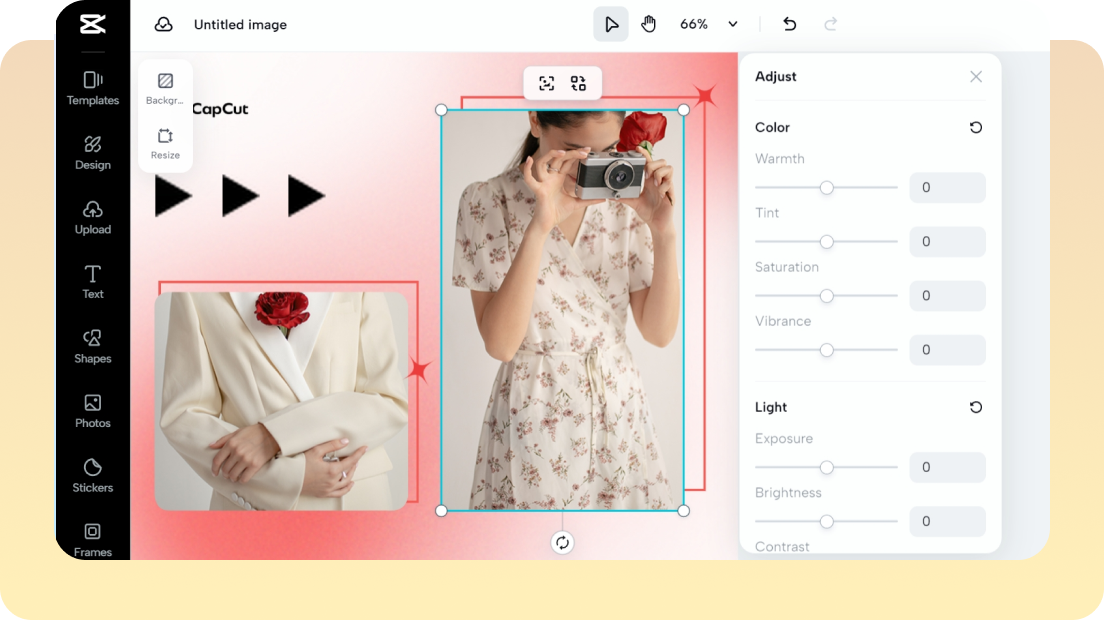 Vlastní editační nástroje pro každou fotografii v mřížce obrázků