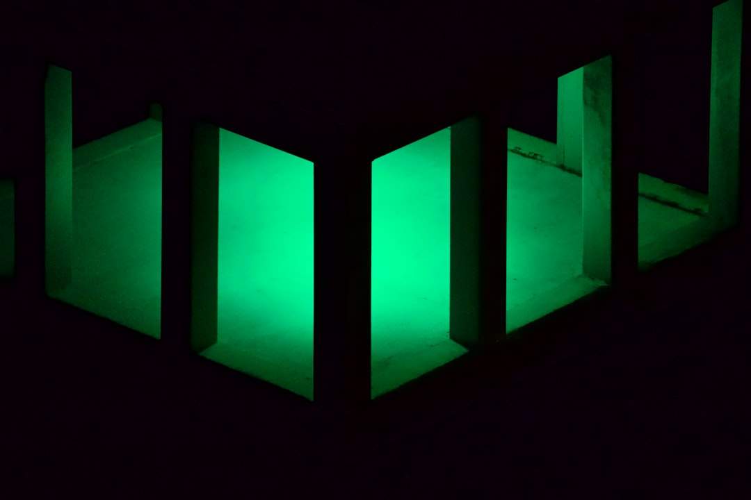 Evenly lit green backdrop with softboxes