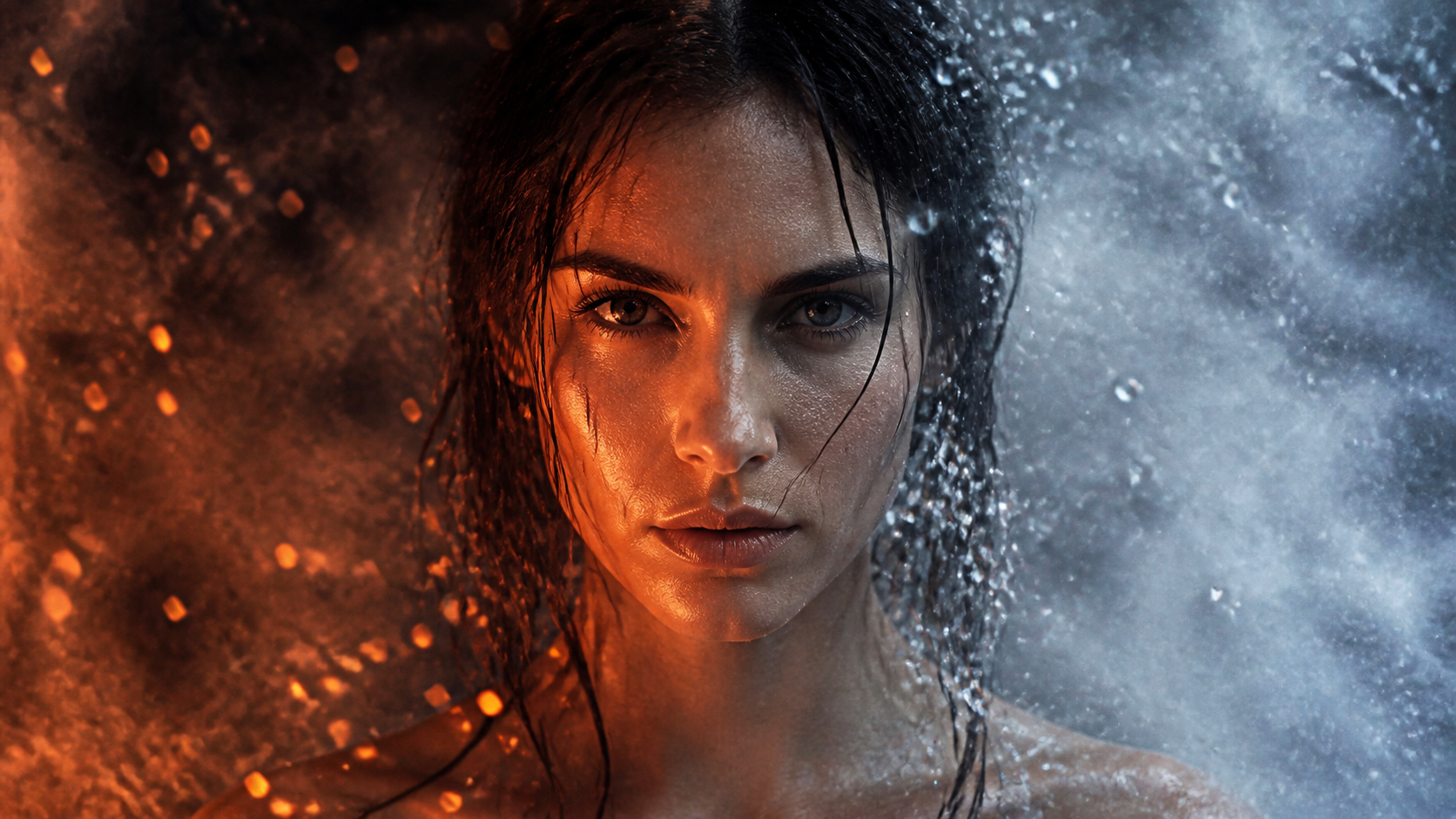 Fire and Water Portrait AI Prompts original Dreamina visual