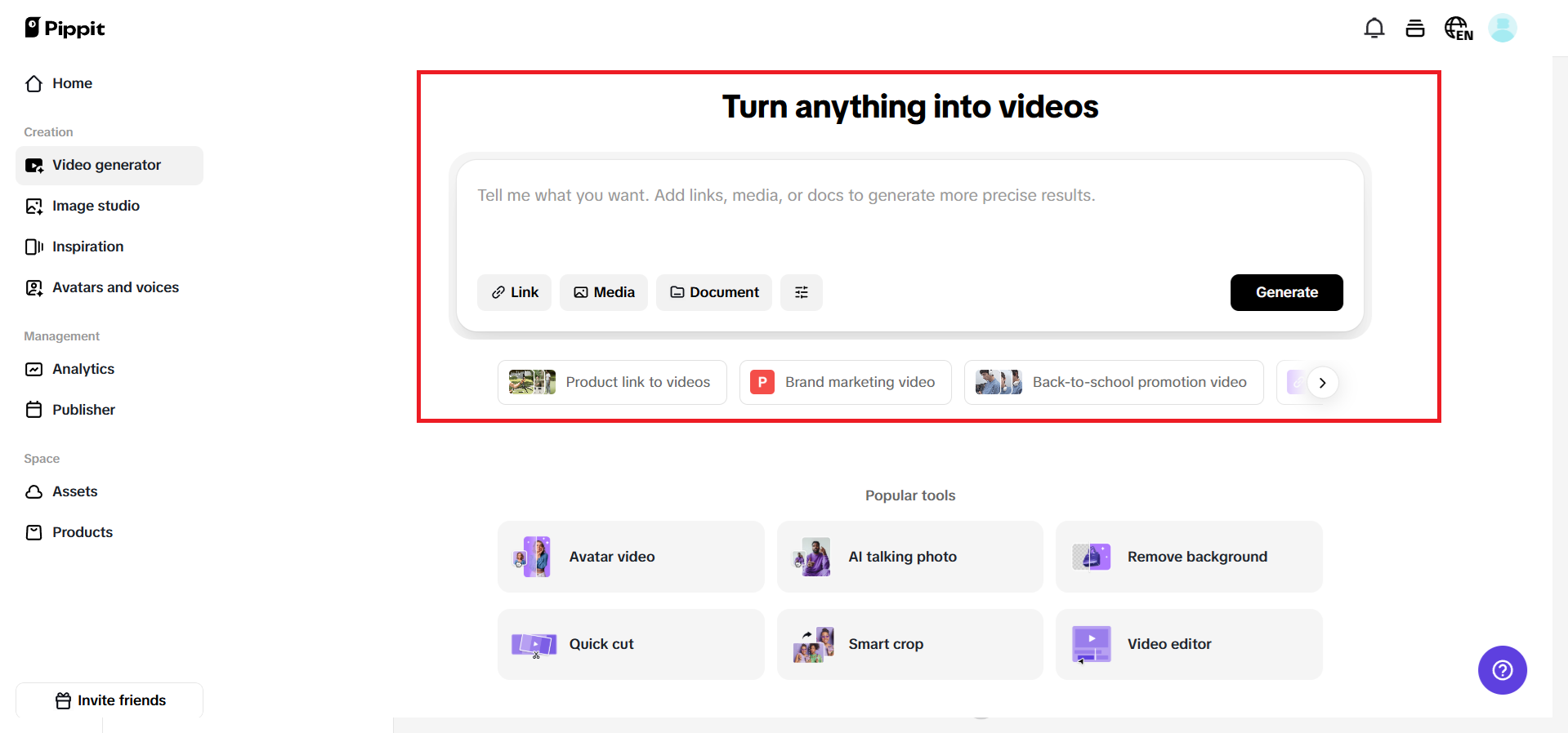 One-click video creation