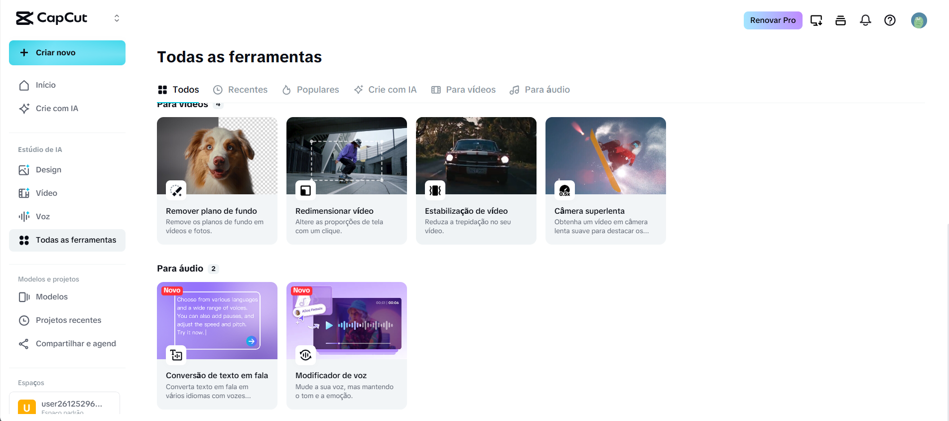 Video upload screen on CapCut Online