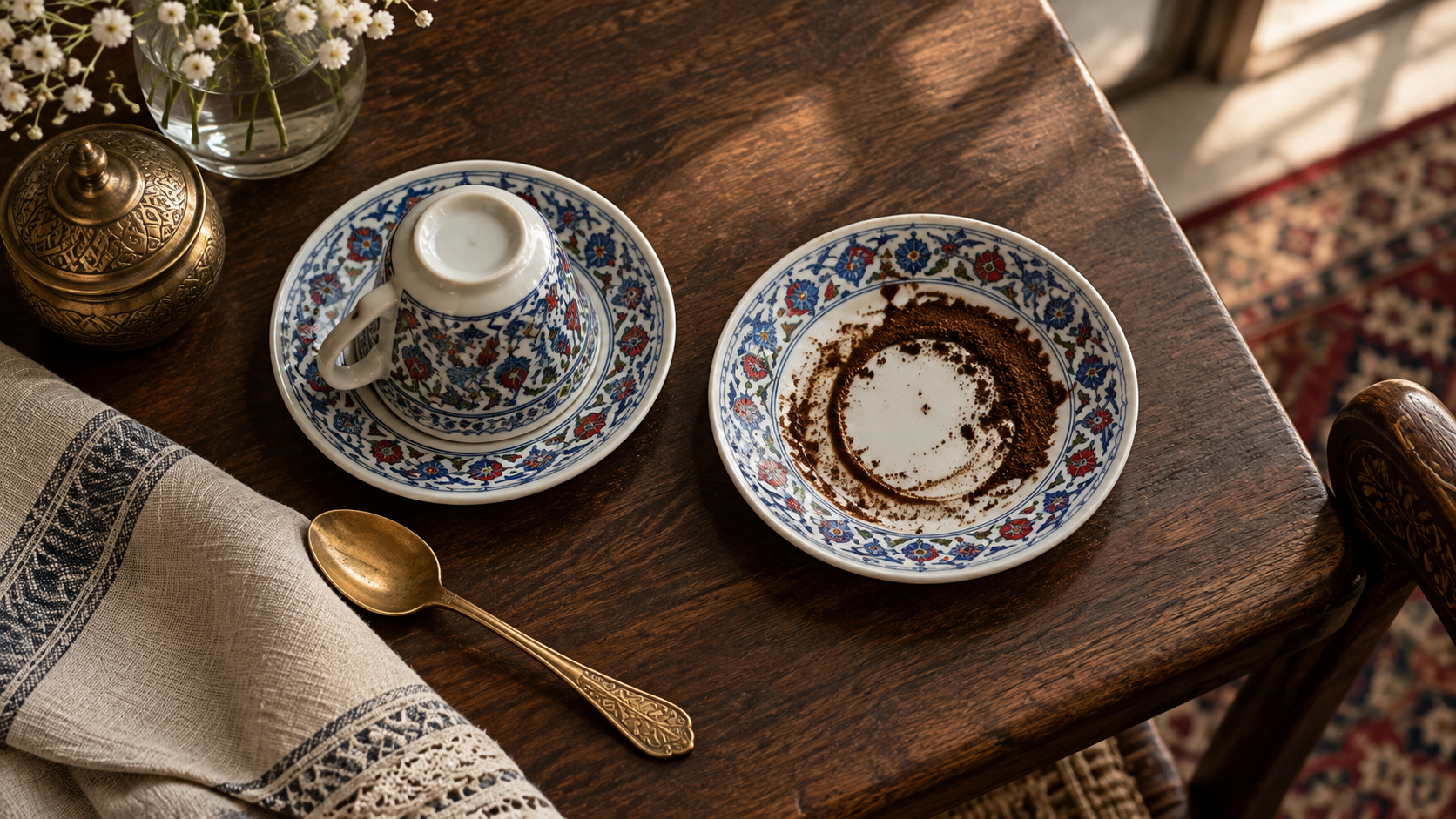 AI coffee fortune reading: Inverted Cup Reading Ritual