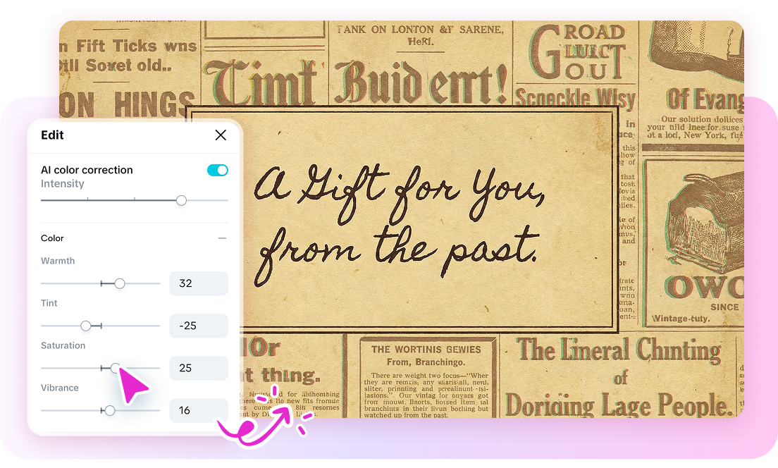 Editing text and layout on an AI-generated card in CapCut