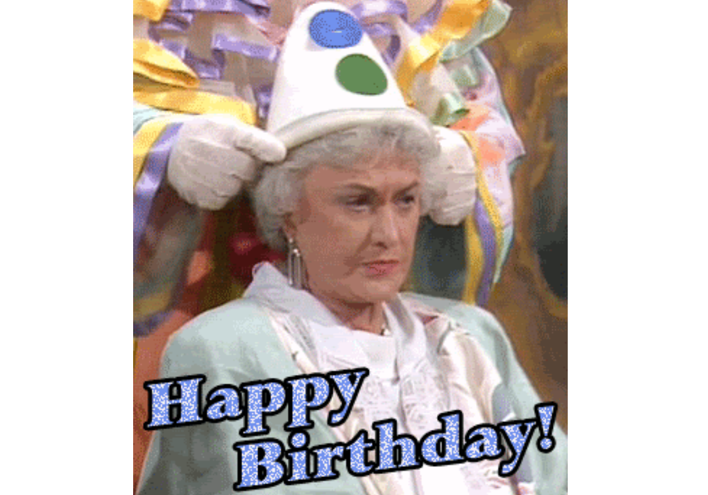 GIF engraçado de aniversário com rosto de meme surpreso