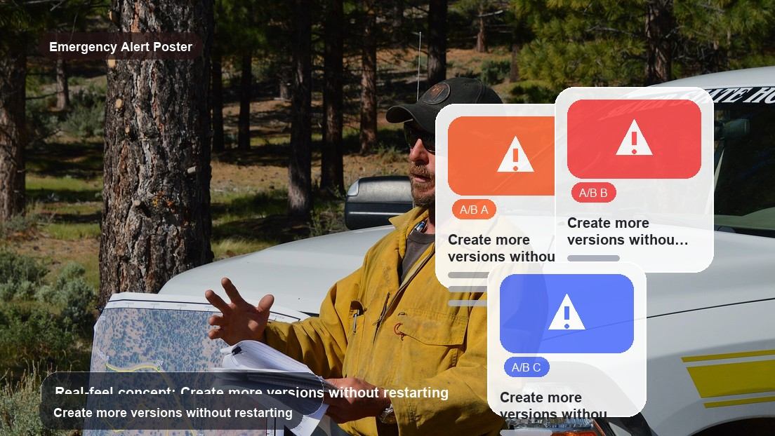 Emergency Alert Poster Maker realistic image for create more versions without restarting