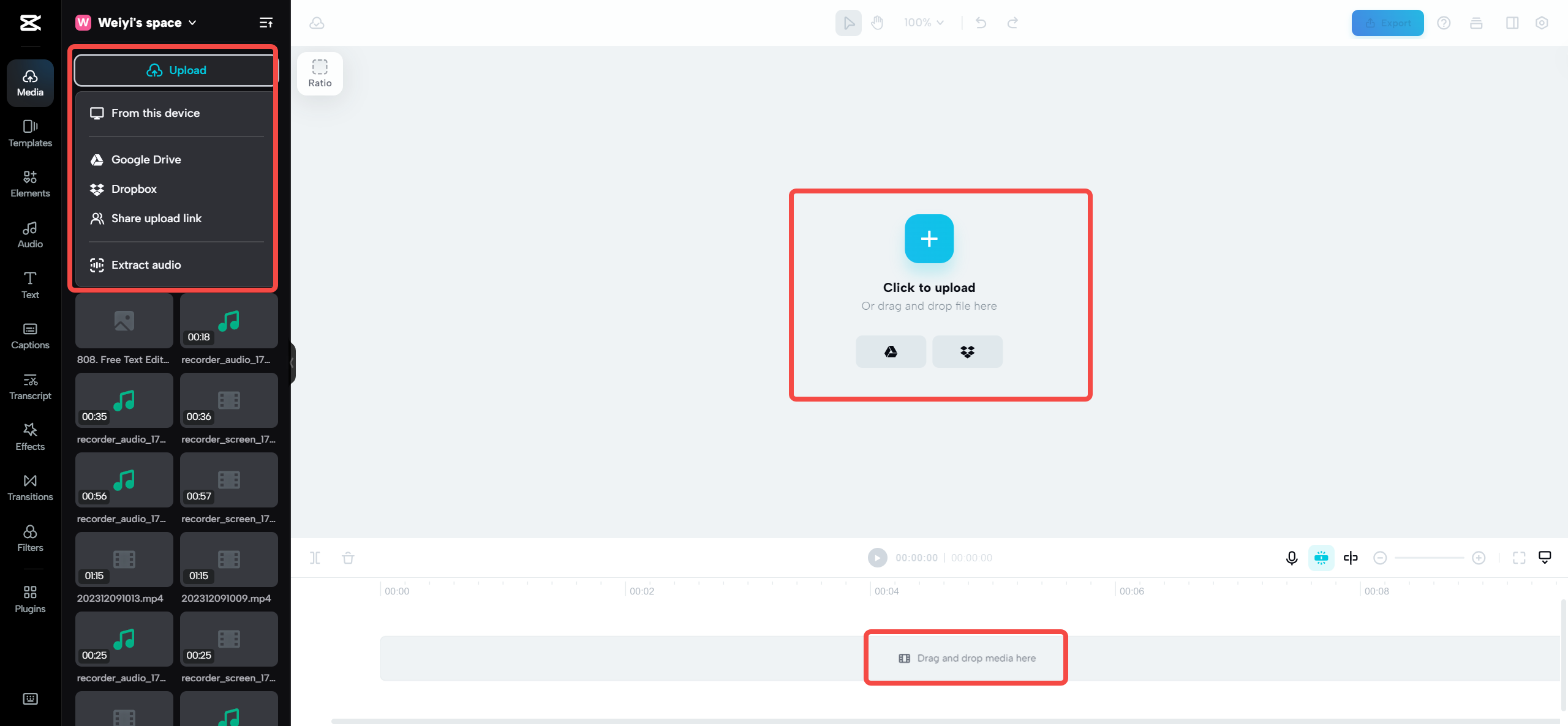 Upload video
