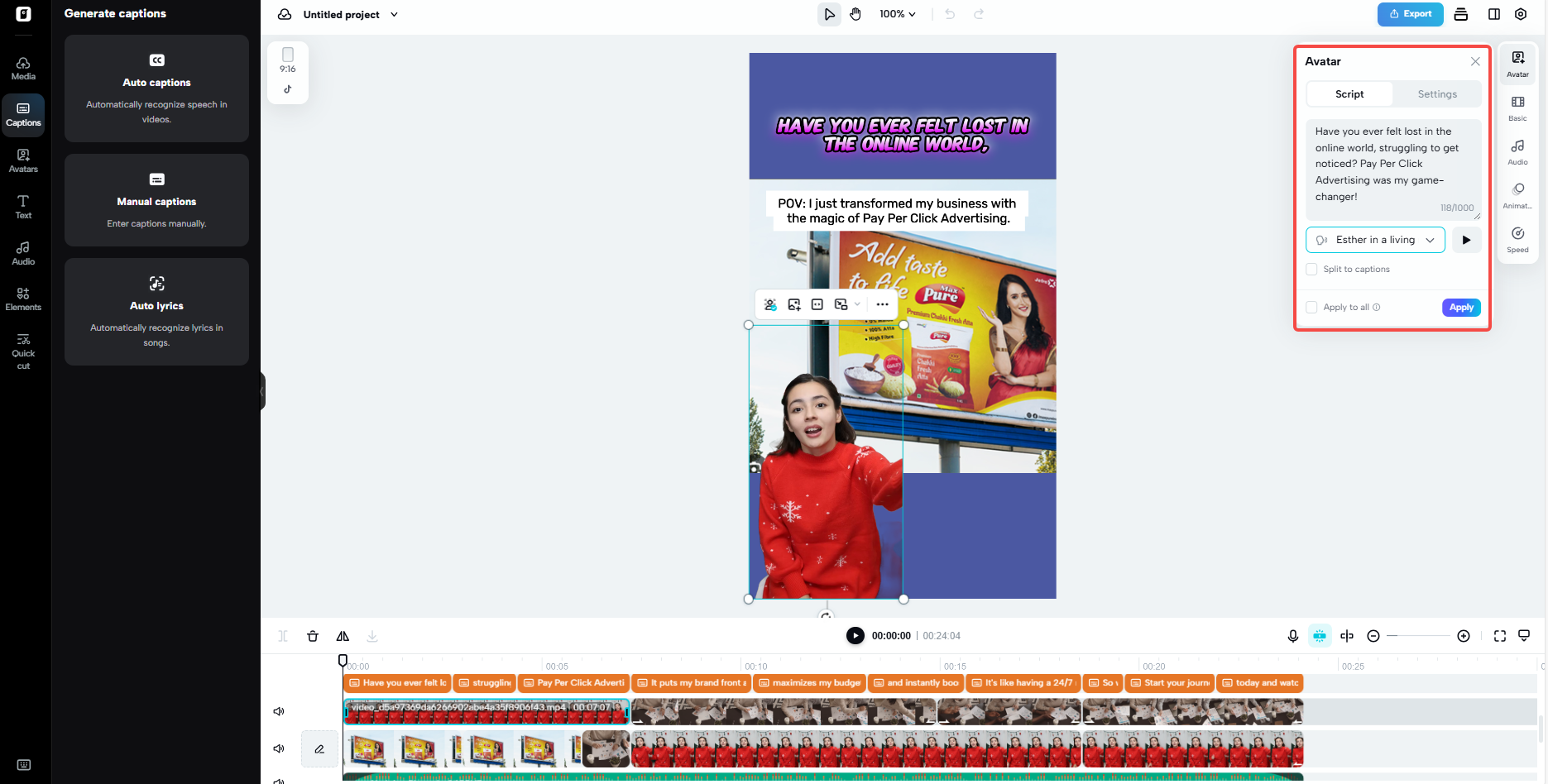 Automated voiceovers and subtitling