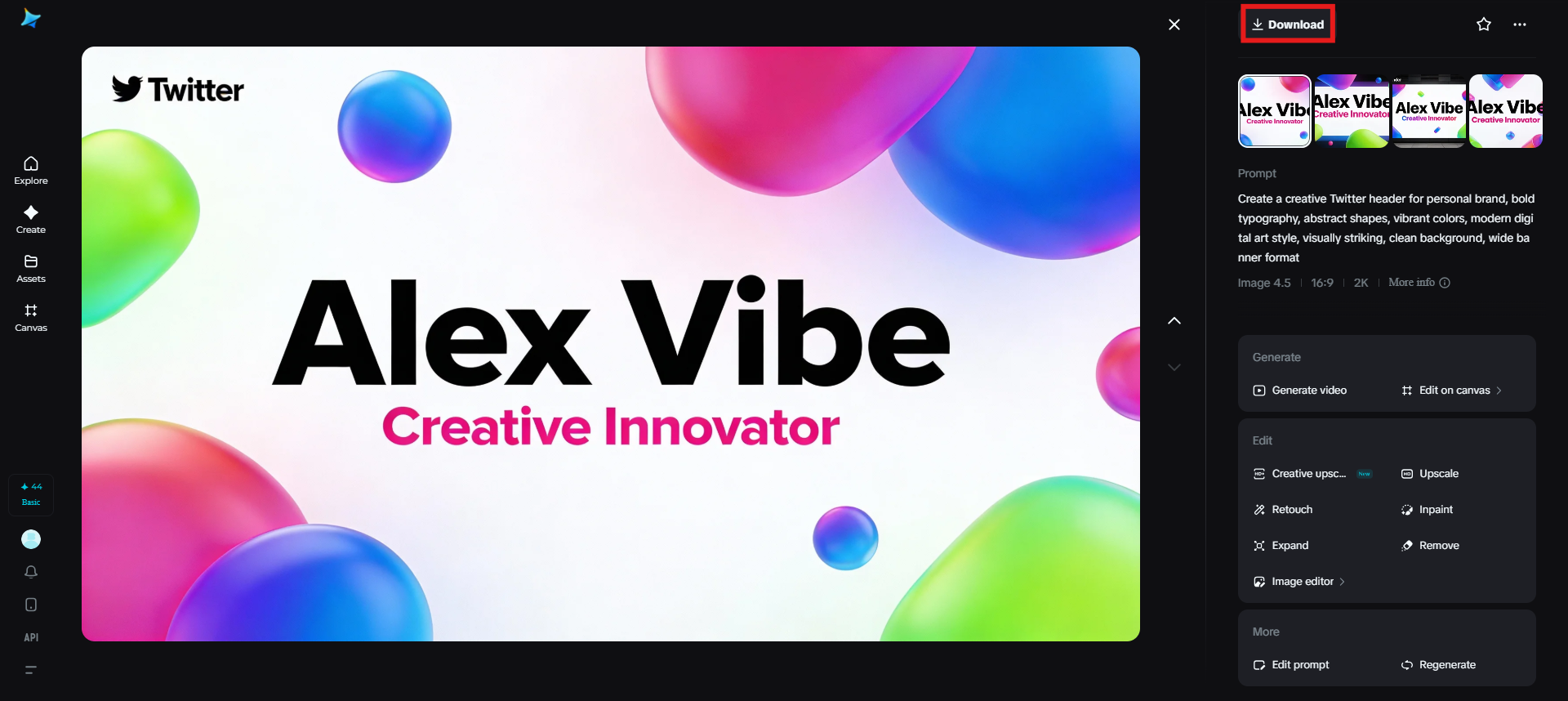 Baixe a imagem final.