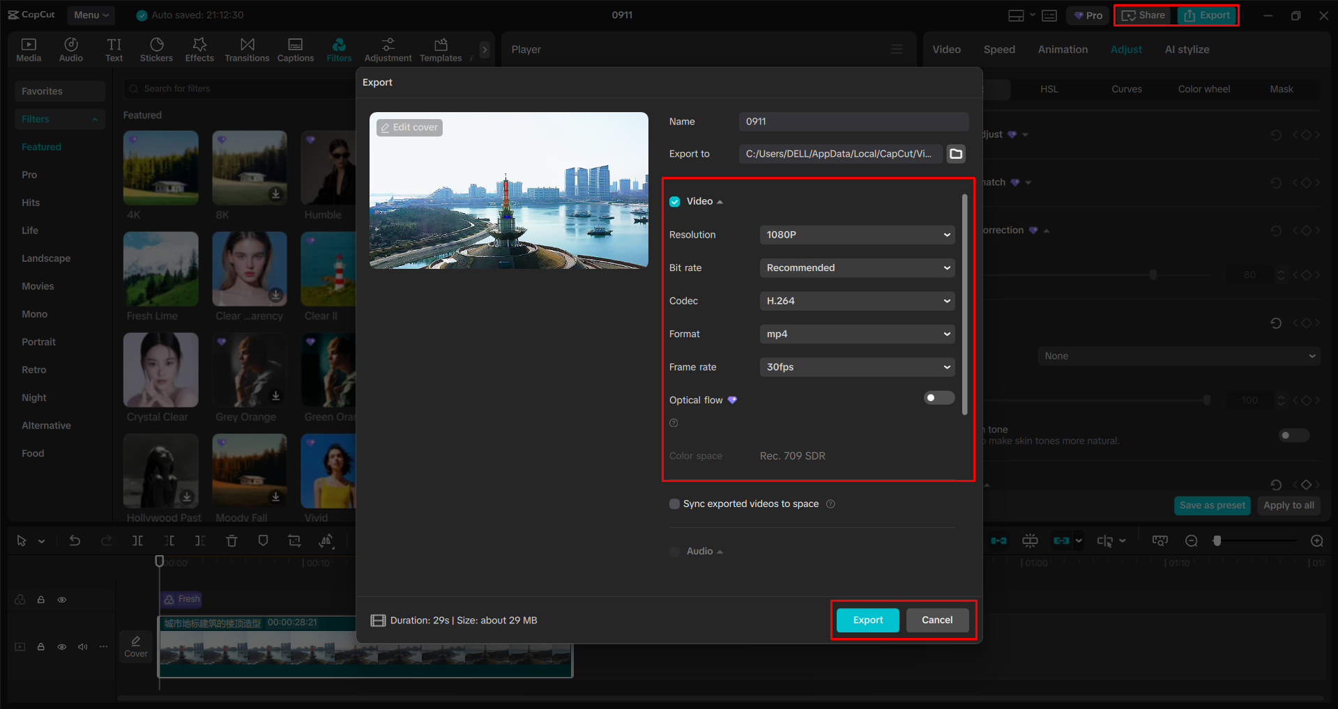 Exportar un video desde el CapCut editor de video de escritorio