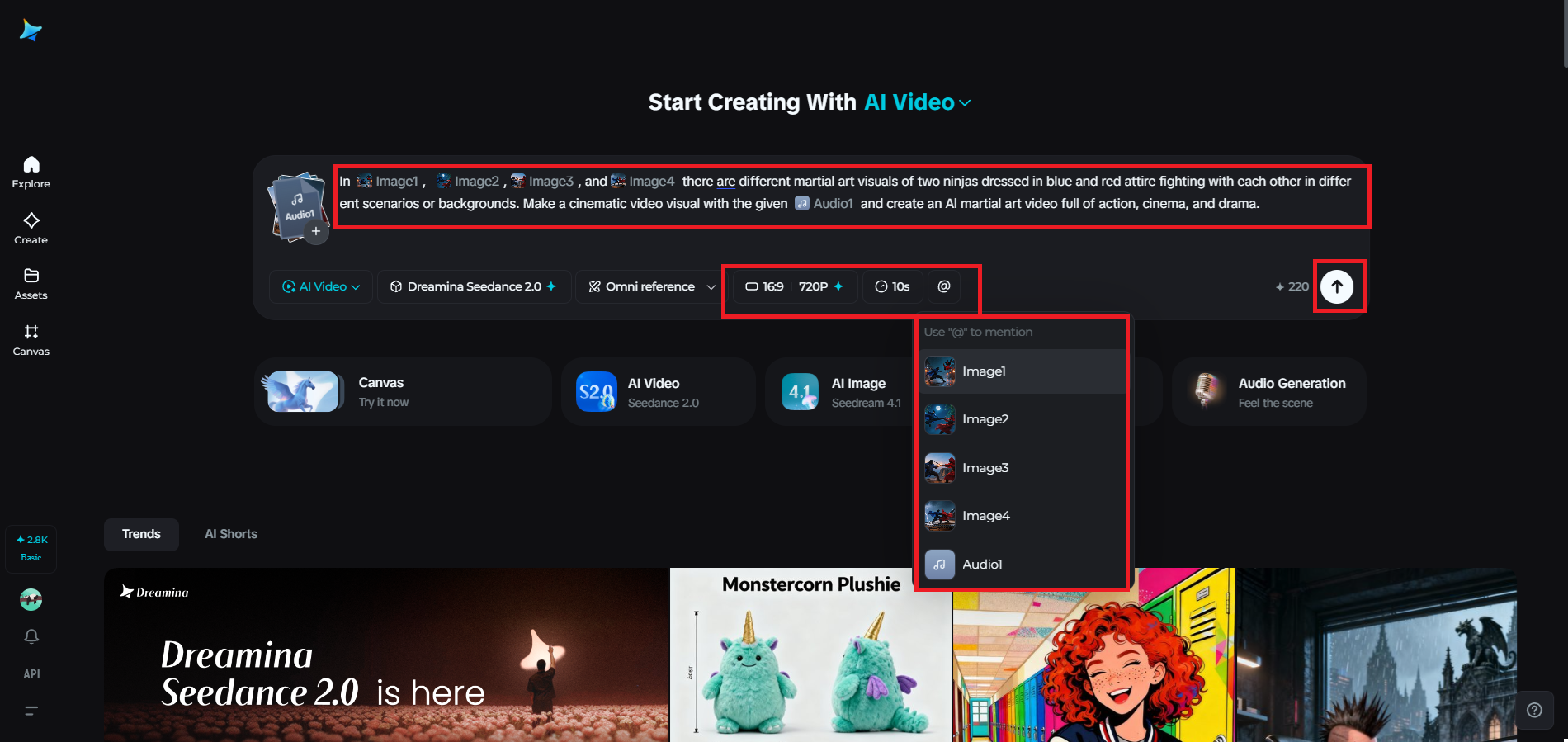 Add your prompt and adjust settings