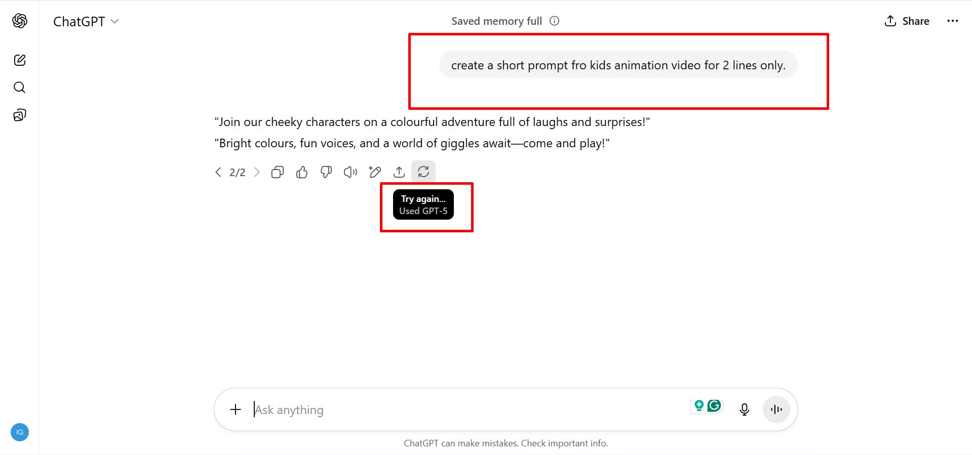 Erstellen Sie eine Eingabeaufforderung mit GPT-5 für Ihr Video.