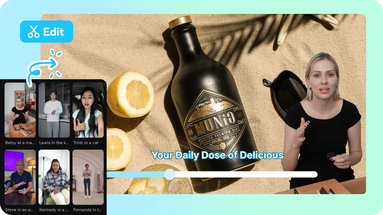 Product showcase with avatars