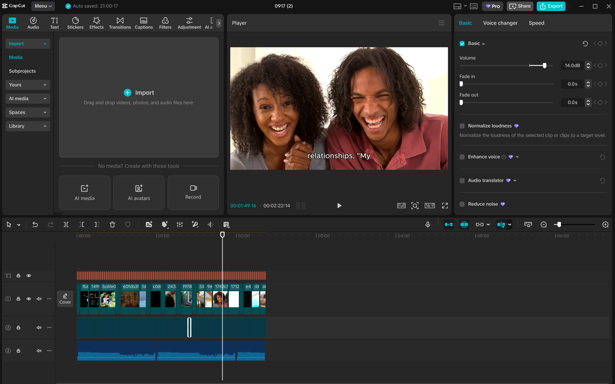 Interface of CapCut desktop — AI script to video generator software