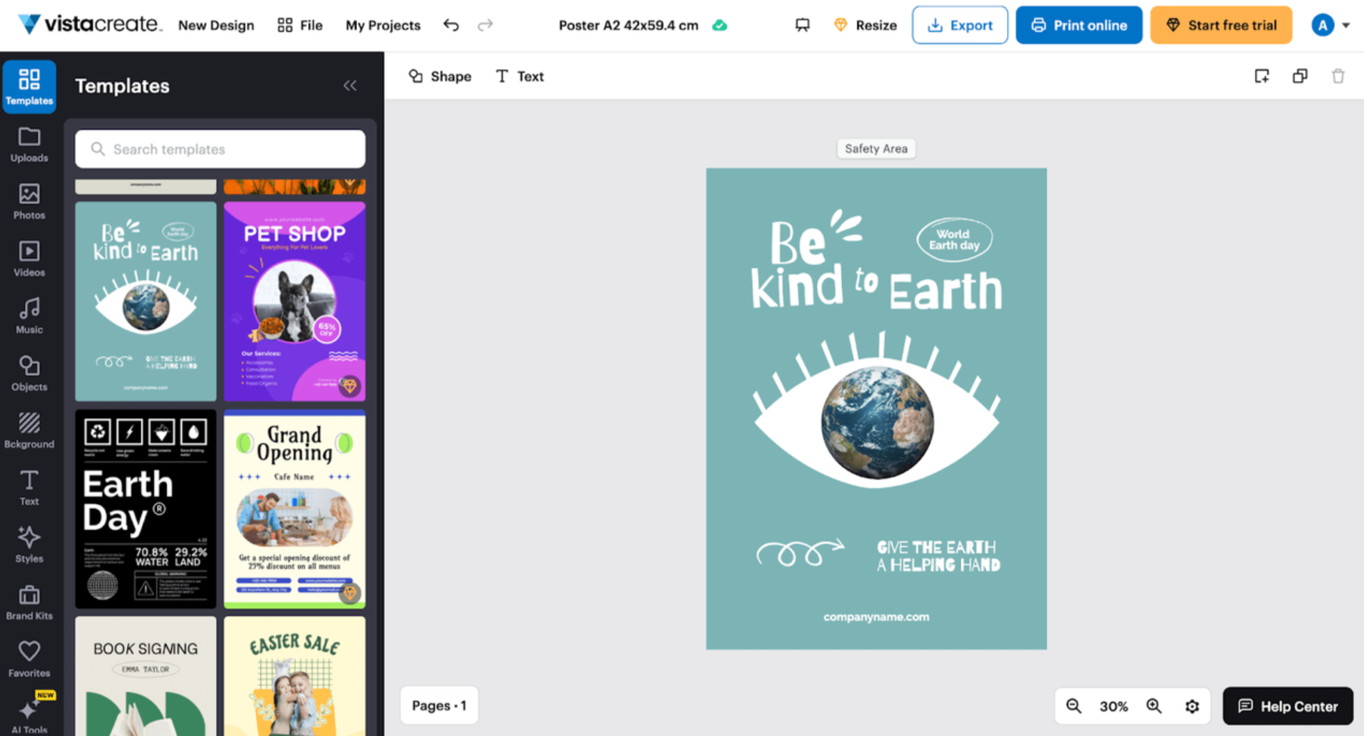 VistaCreate - the ideal tool to create posters online