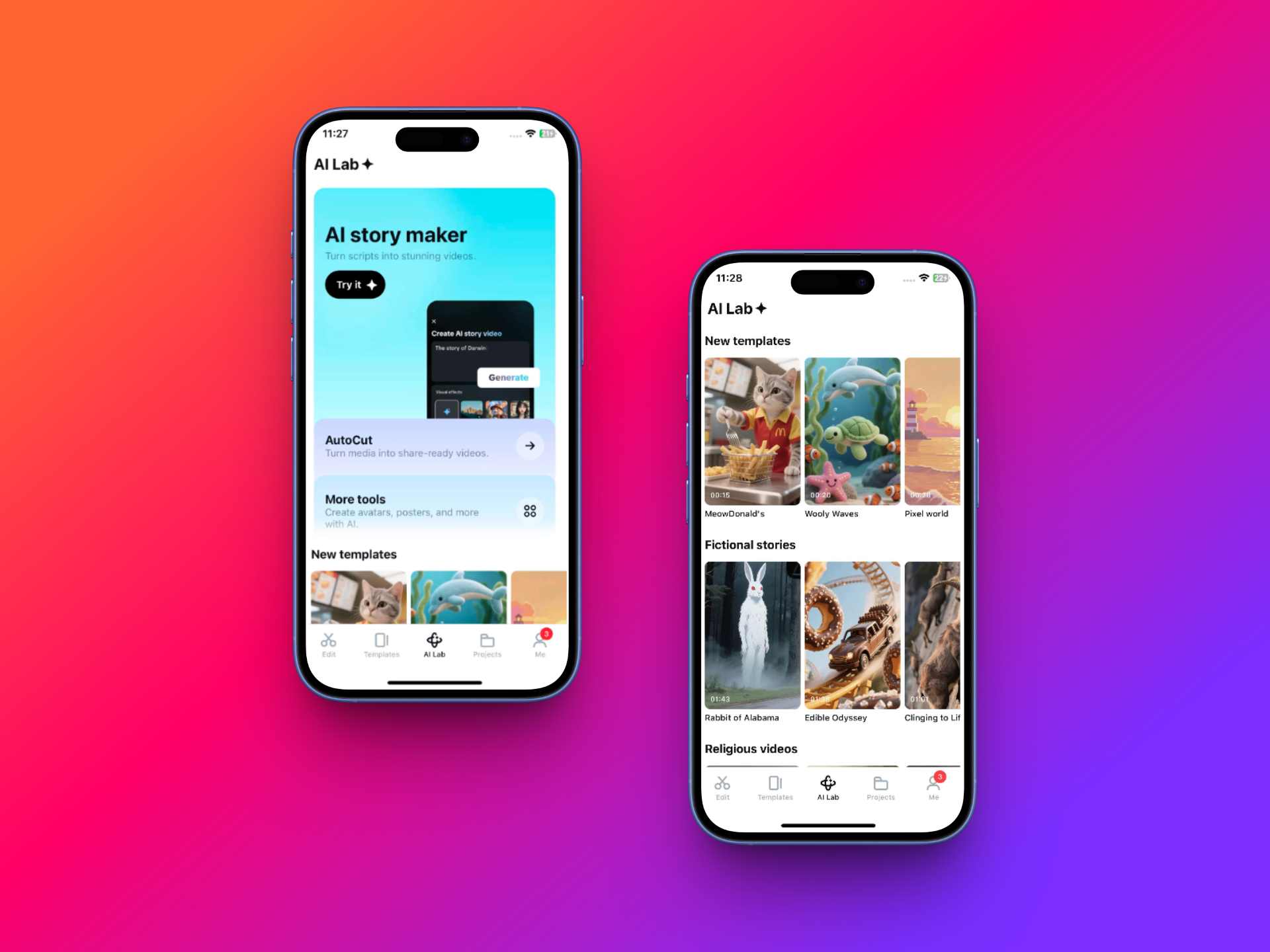 CapCut uygulamanızın panelinden AI Lab seçeneğini seçin.