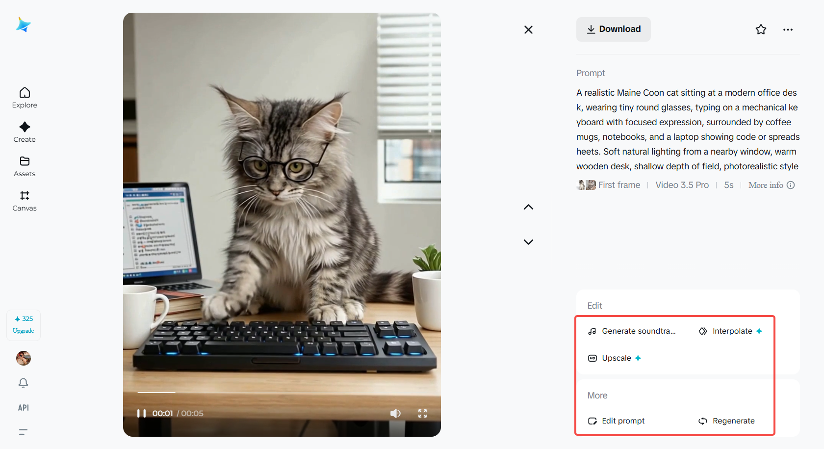 Enhance your AI animal video