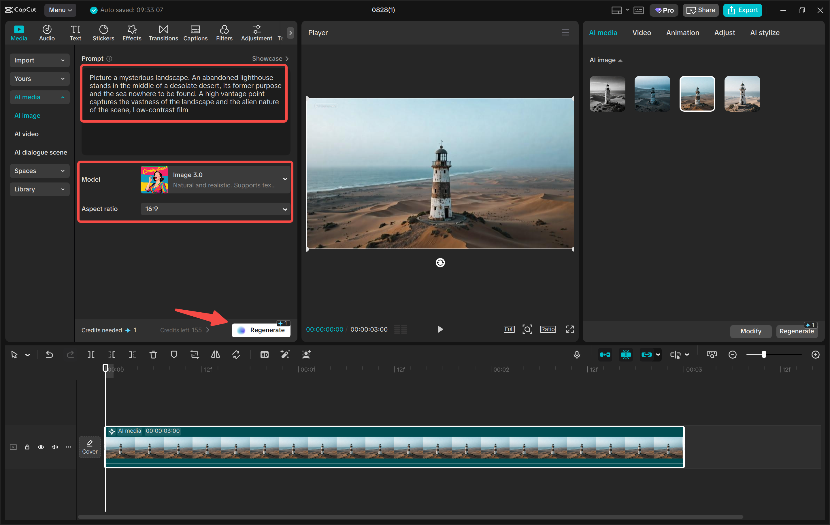 Générer une image avec IA dans l' CapCut éditeur vidéo de bureau