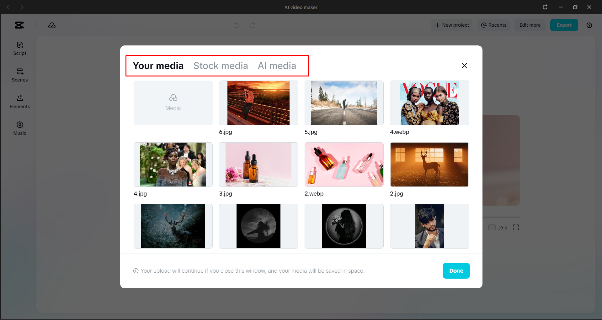Replacing the media in a video with the CapCut desktop video editor