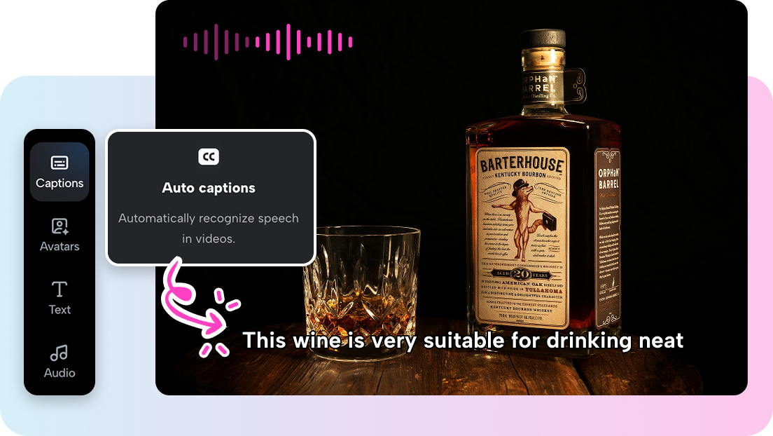 Awtomatikong nalilikhang mga caption para sa accessibility at kadalian.