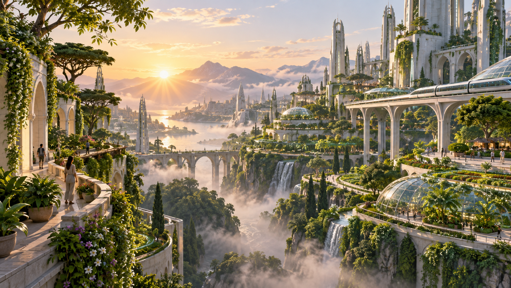 Solarpunk Garden City example for civitai ai