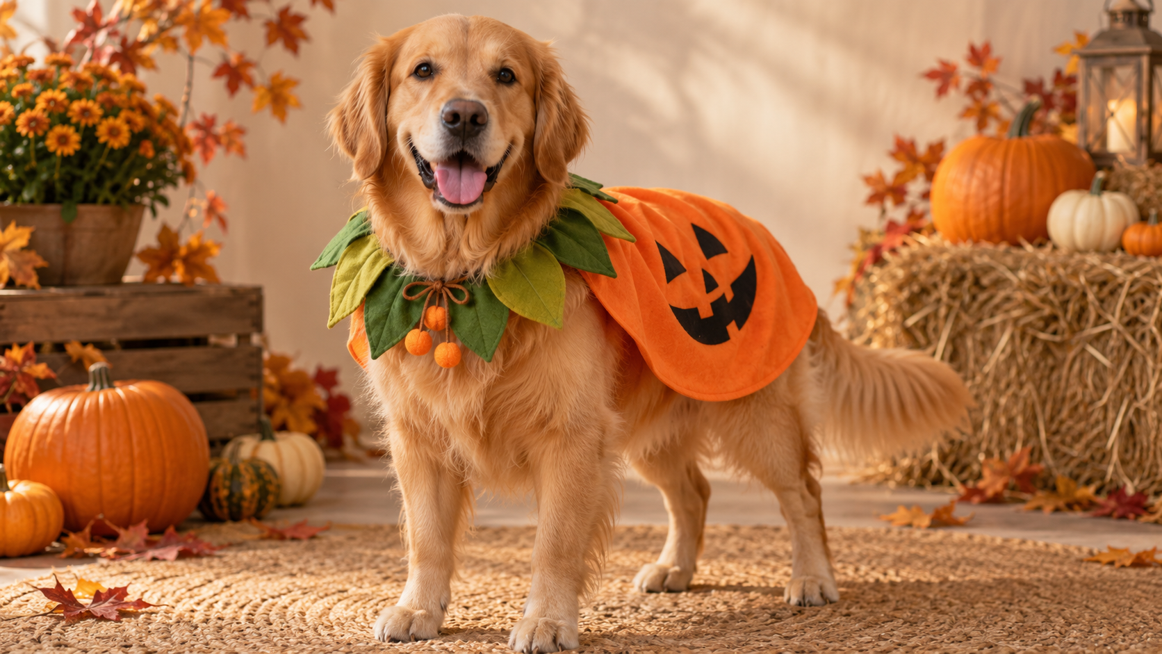 Safe Pumpkin Pet Costume voorbeeld voor chatgpt halloween kostuum prompts