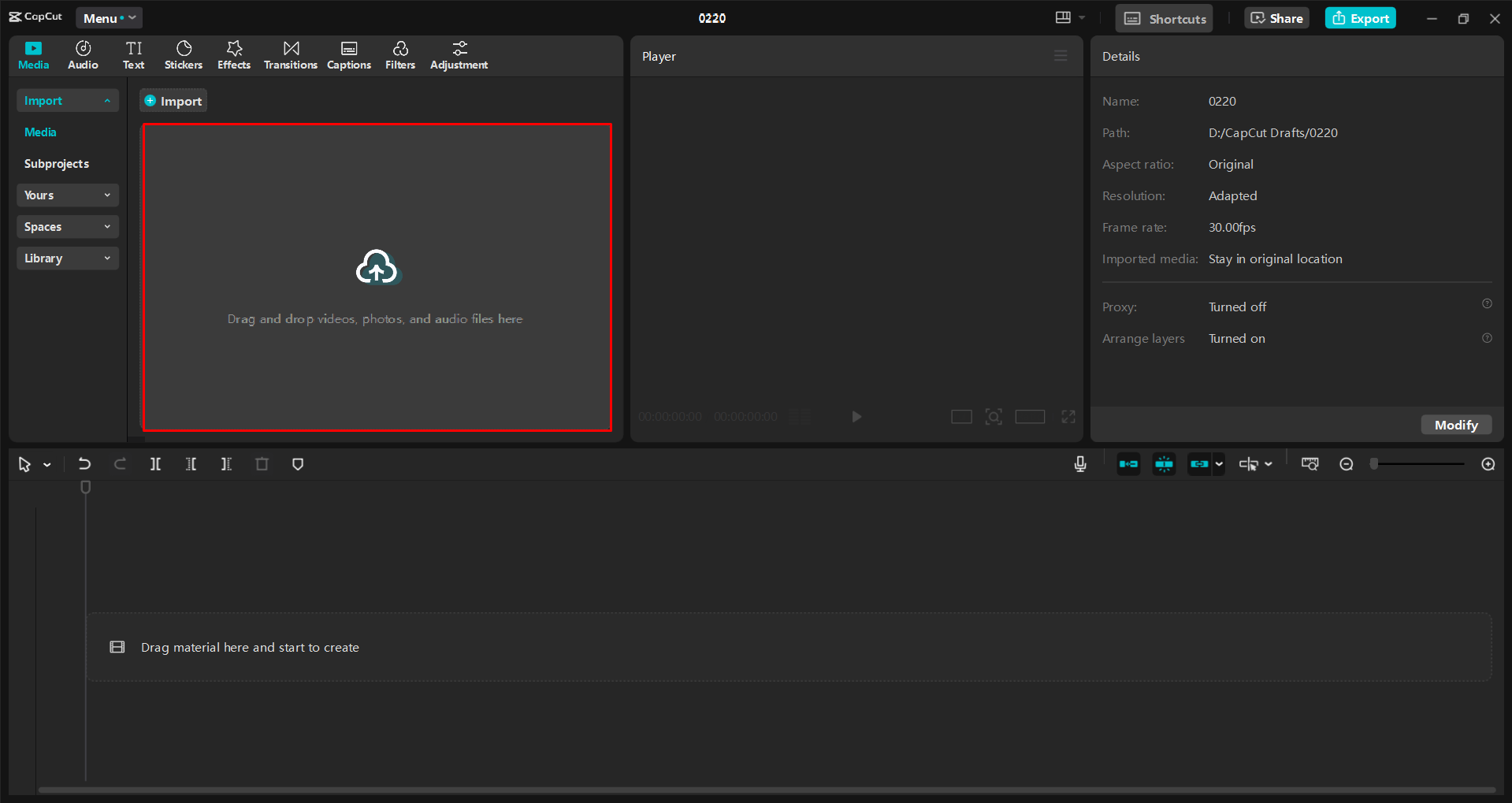 Import videa do editoru videa CapCut
