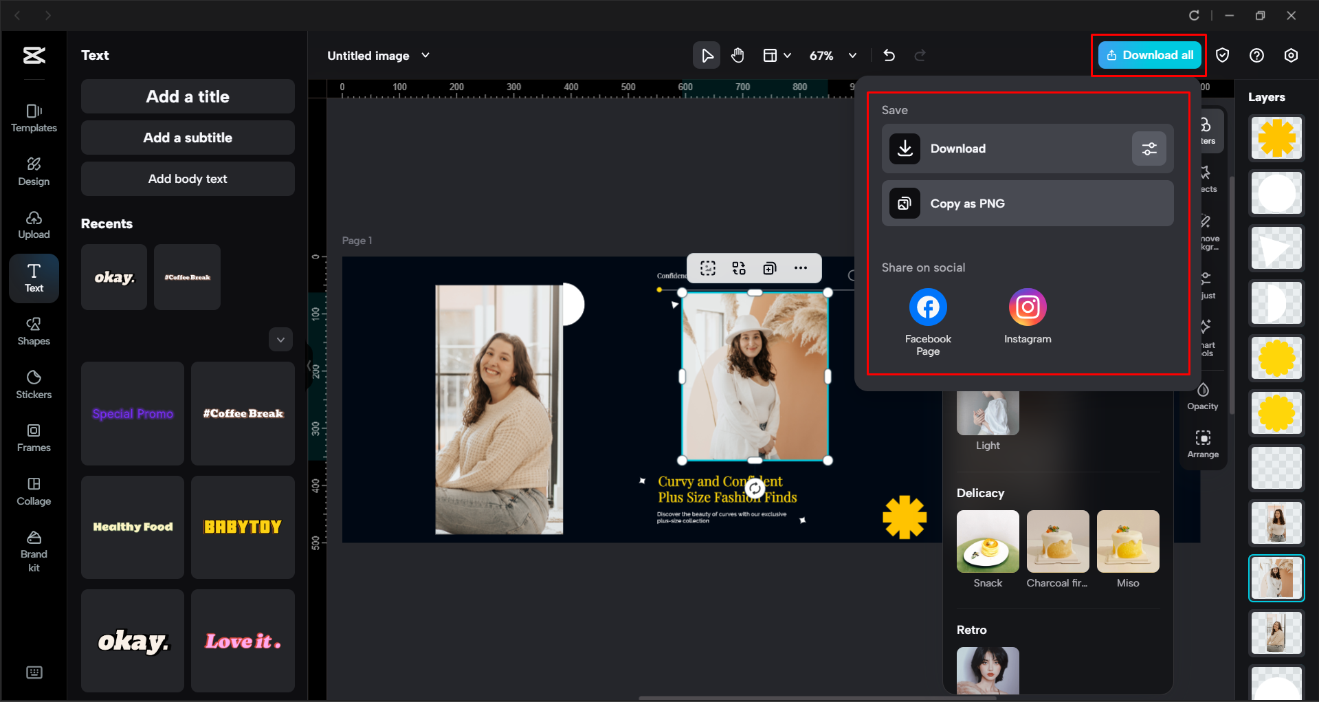 Exportando o banner do editor de vídeo para desktop CapCut