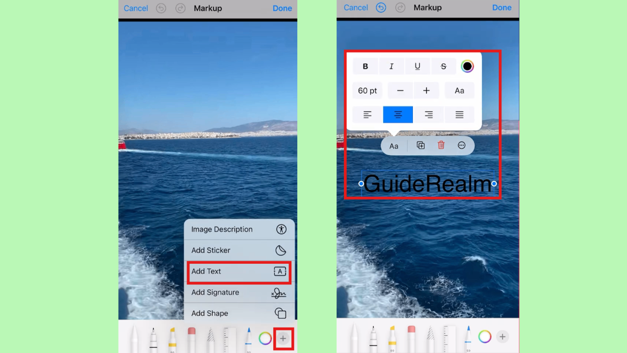 Enter text and customize