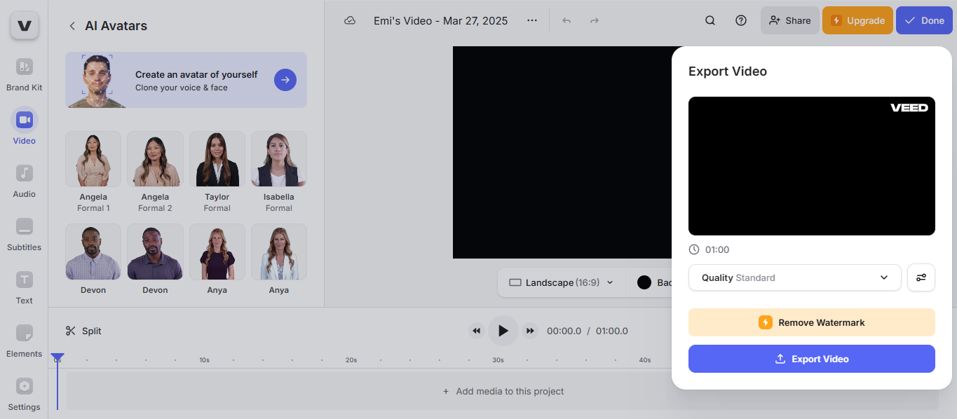 動画をエクスポート