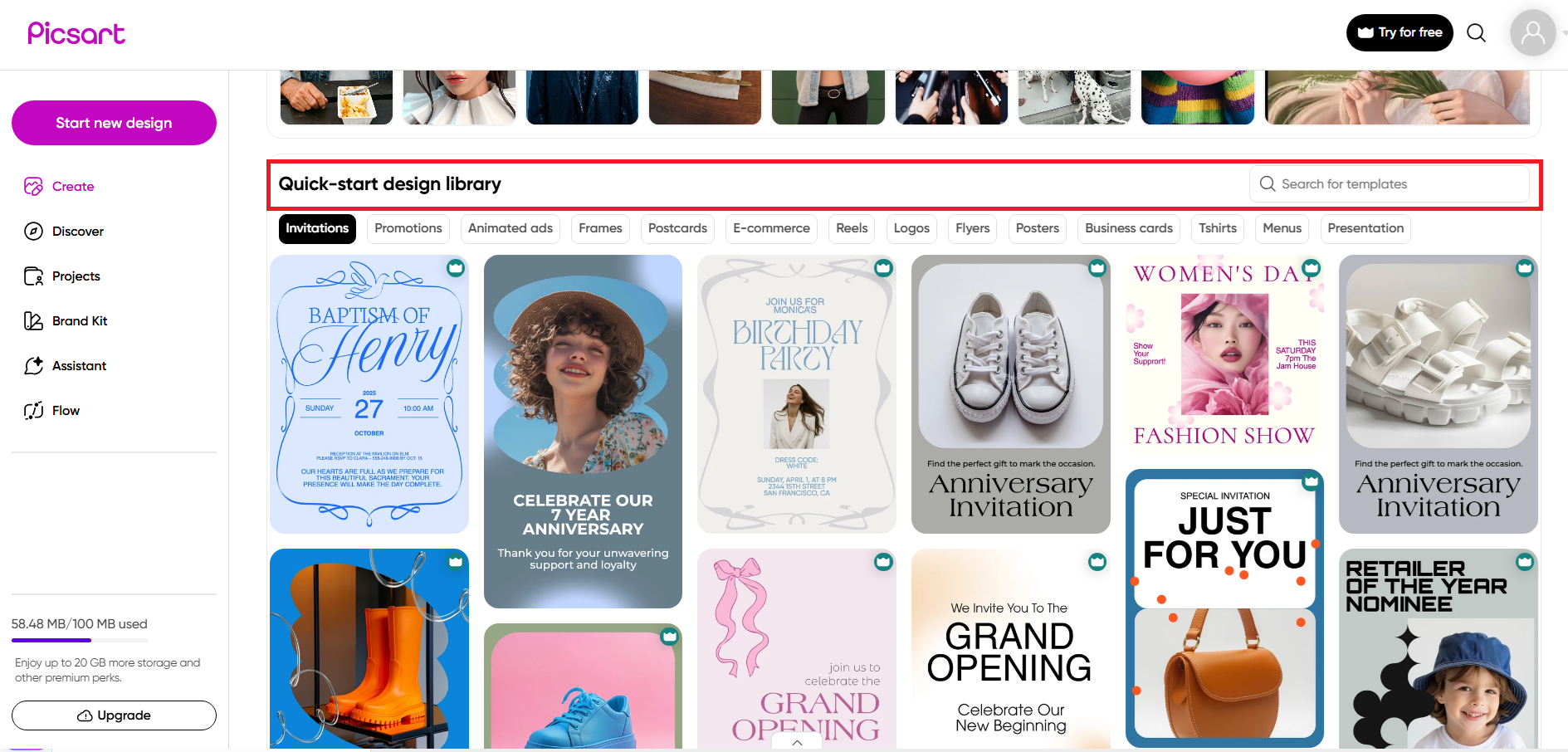 Access the Quick-start design library