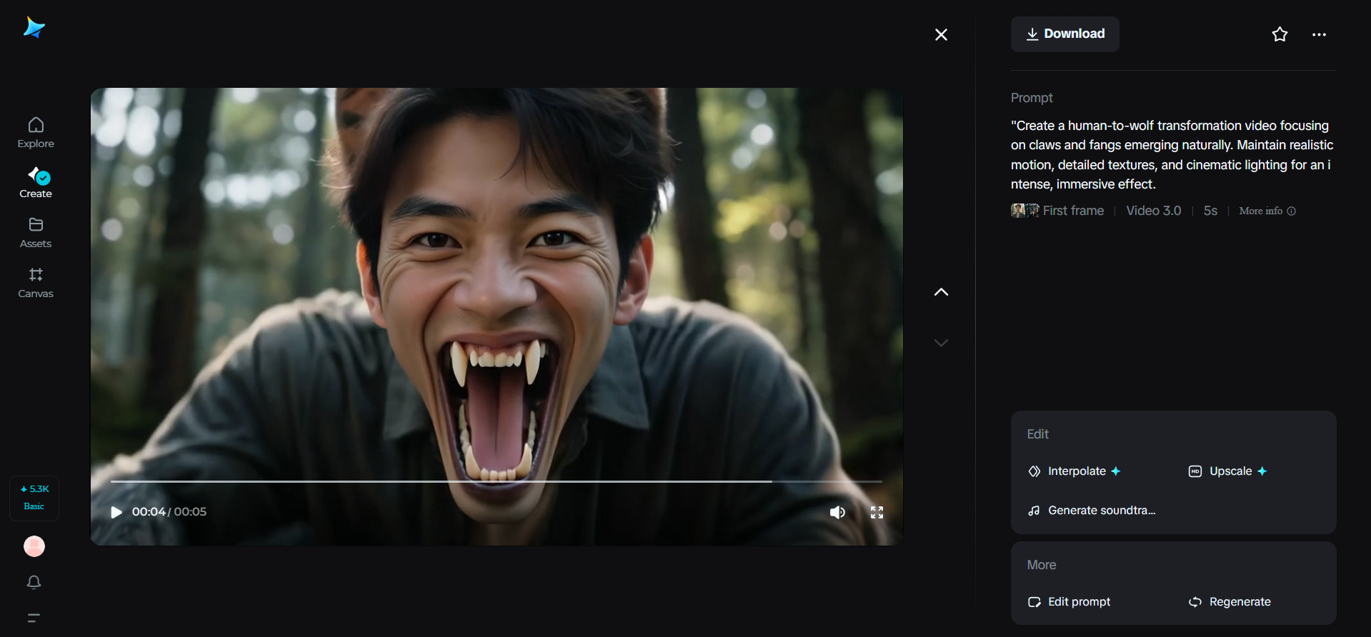 Claw and fang emergence video