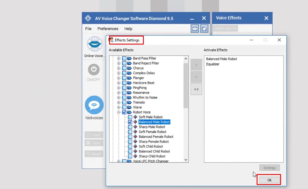 Apply voice effects in your audio