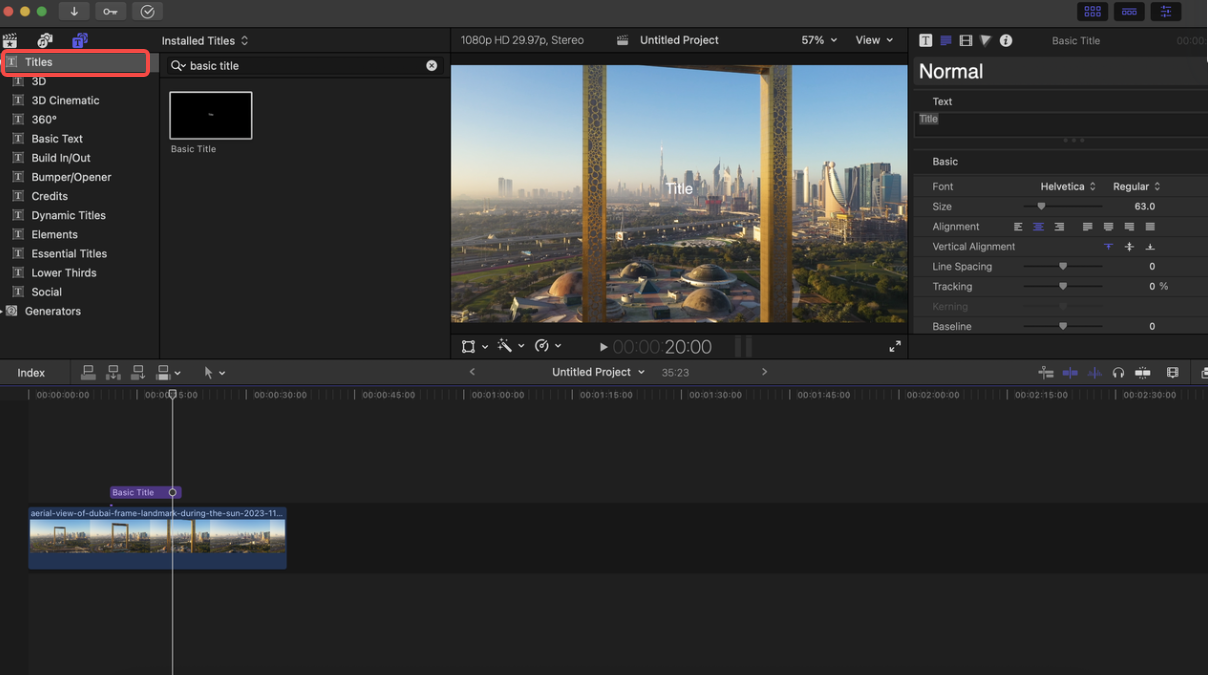 Einen Grundtitel hinzufügen