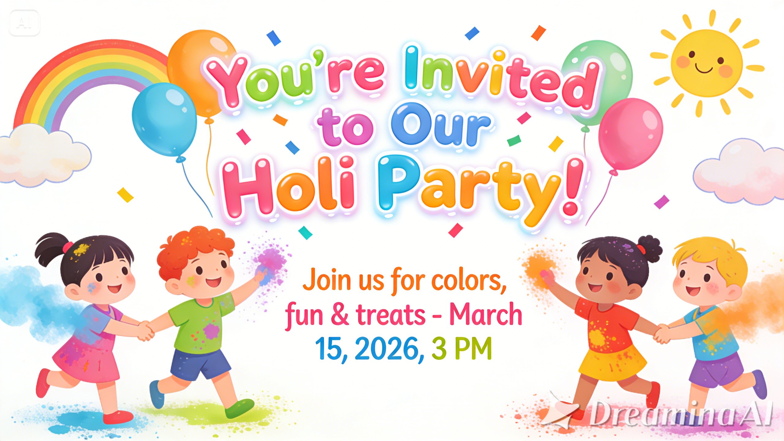 Kids' Holi party card