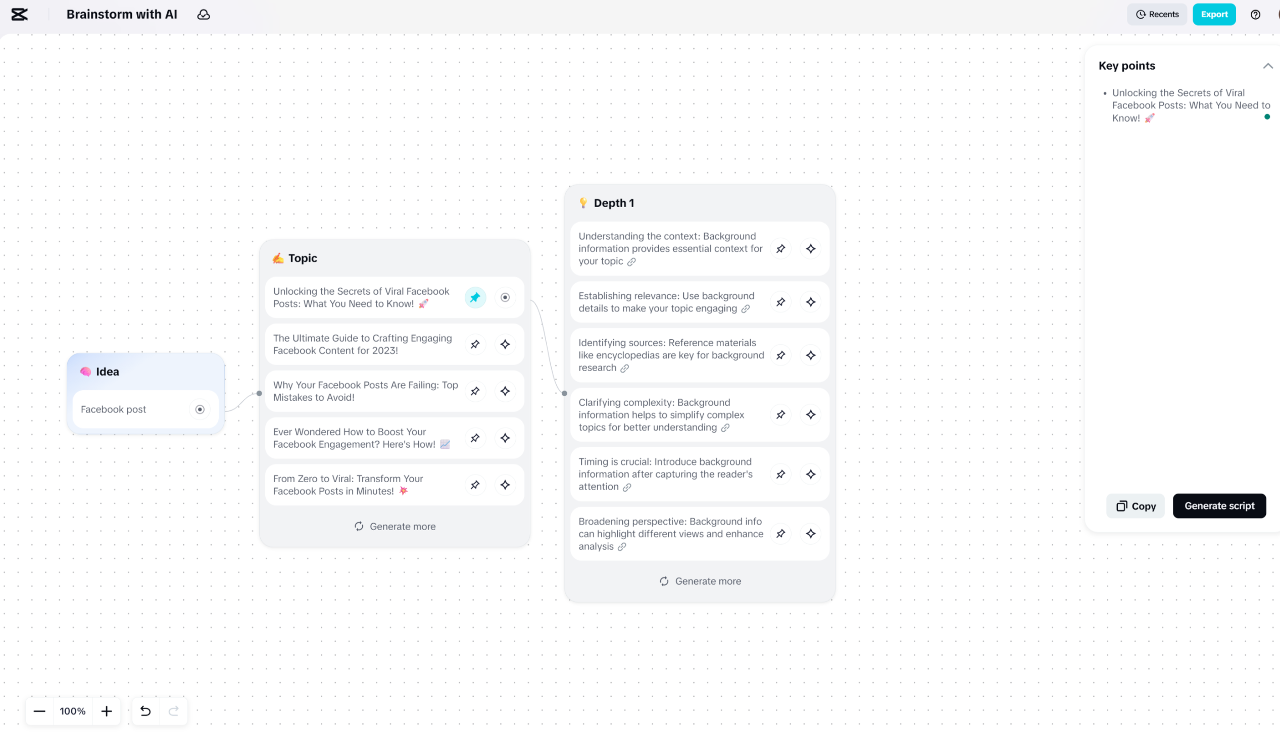 Interface of CapCut Web - the most efficient AI social media post generator
