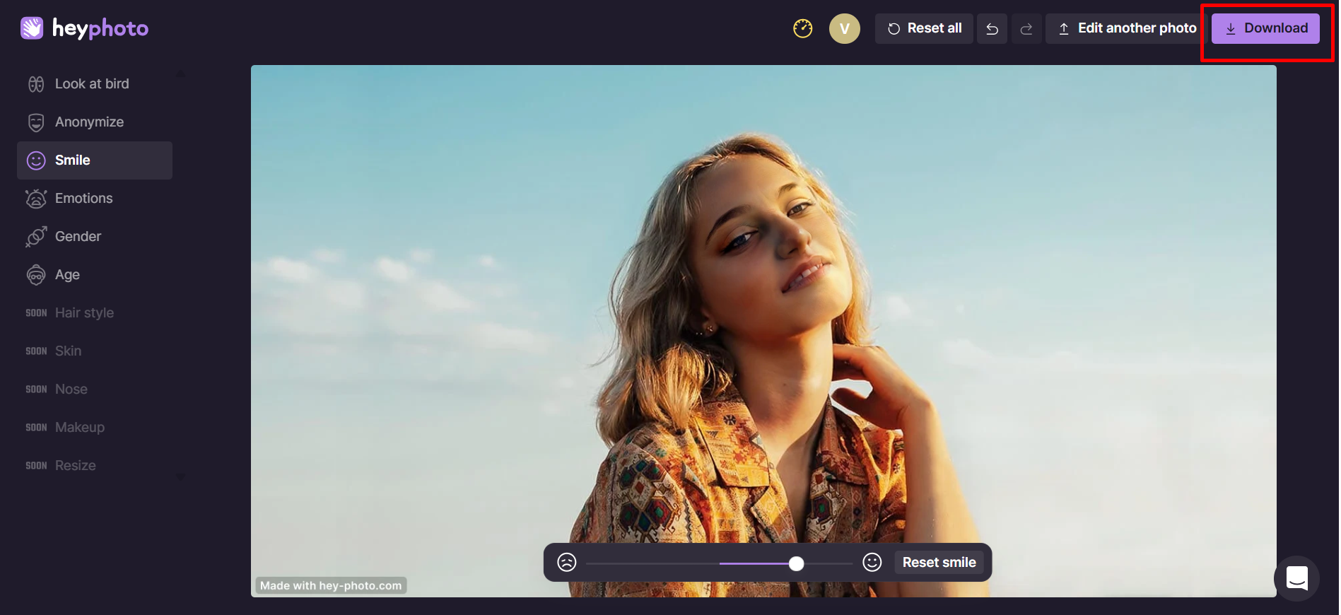 Downloading the final result image