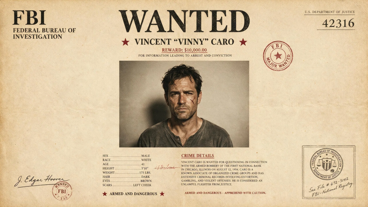 Prompt for FBI-style wanted poster