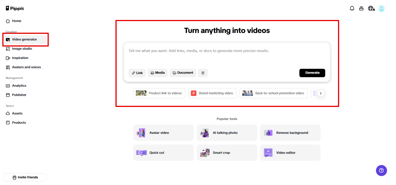 Tagalikha ng video ng Pippit
