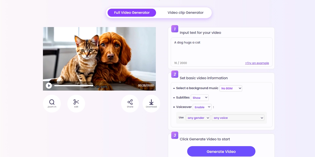 Công cụ tạo video Vidnoz AI
