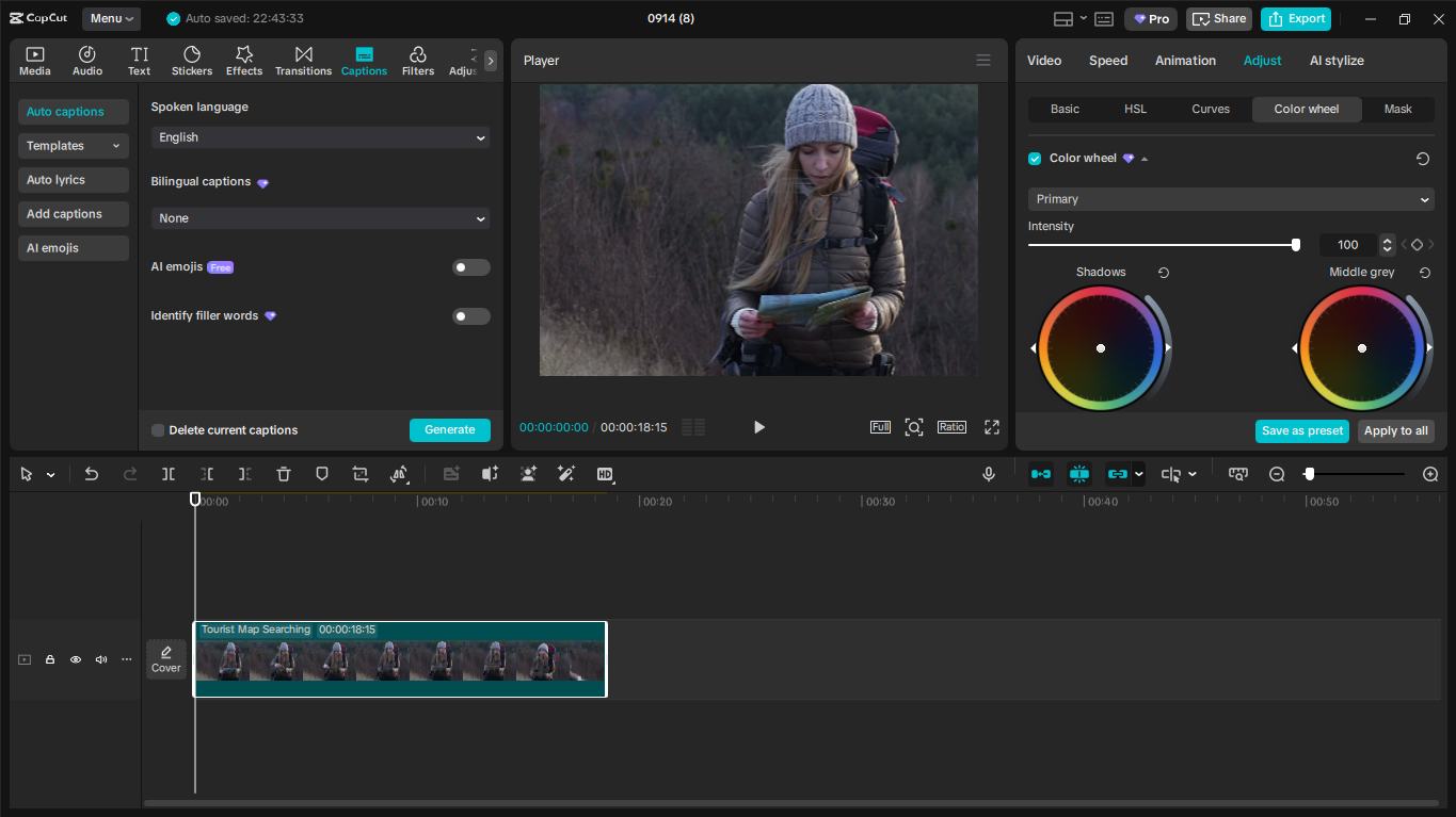 Interface of the CapCut desktop video editor - the best tool to edit your videos