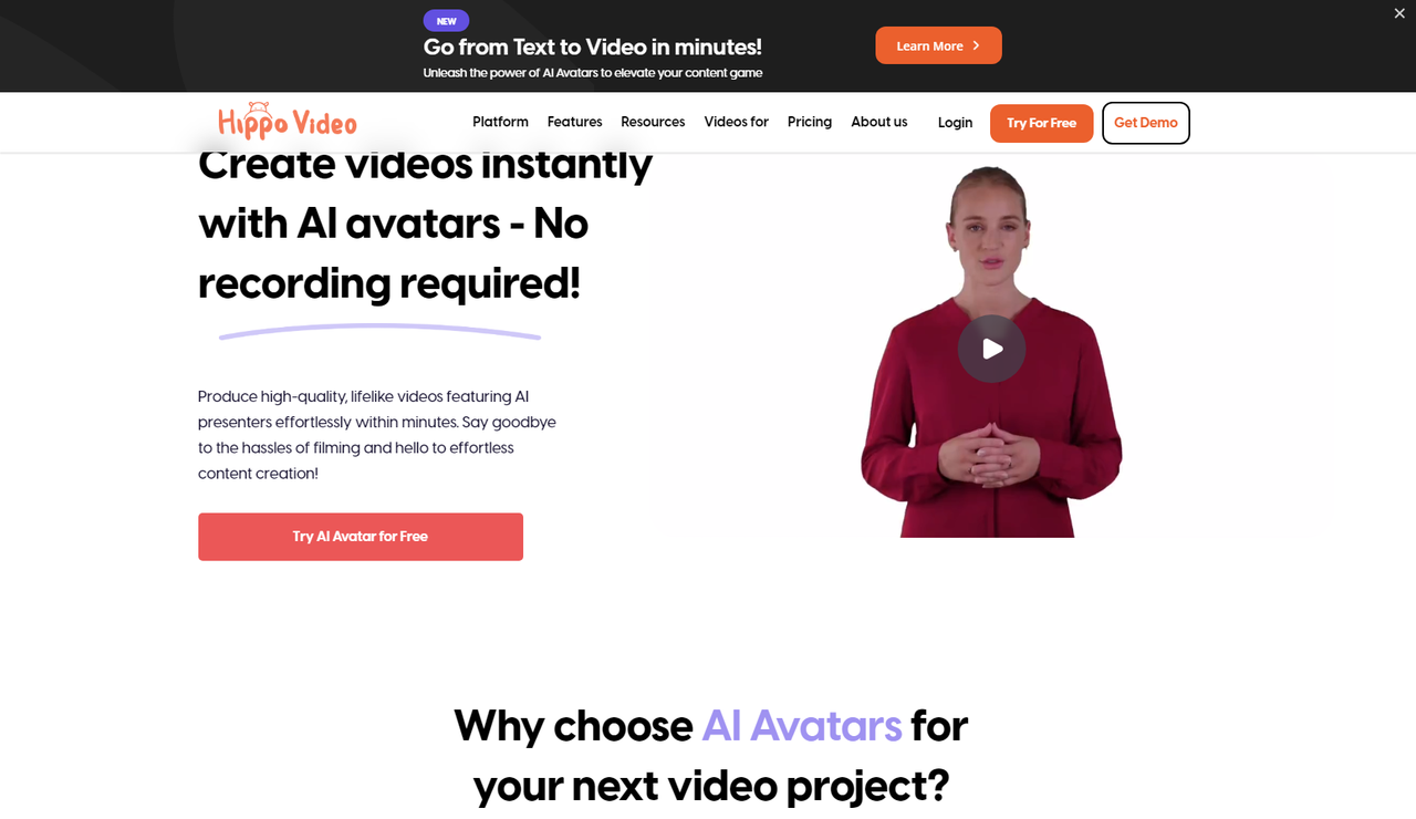 Cómo crear un avatar con IA con la aplicación Hippo Video