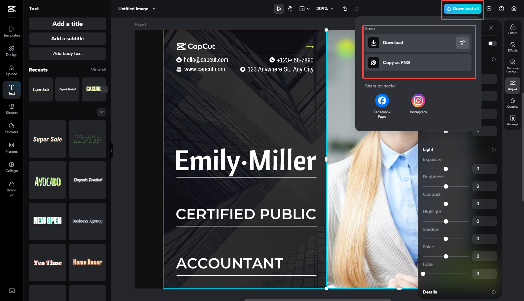 Download the digital card