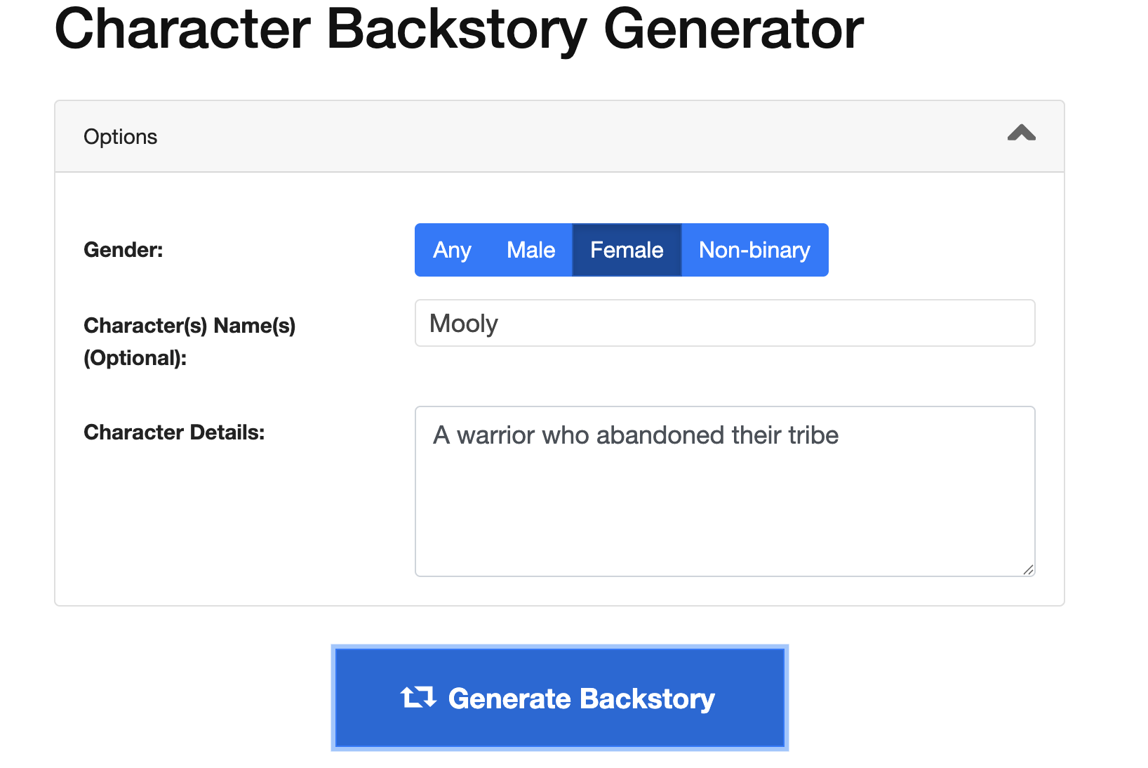 Capitalize My Title AI background story generator