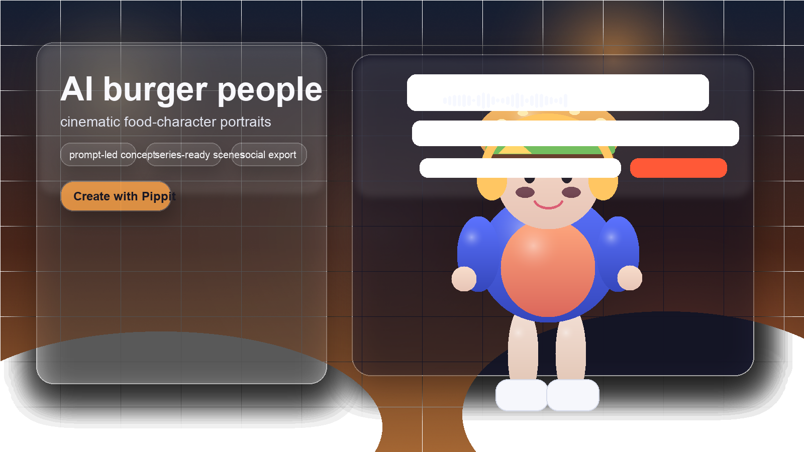 Premium create-page cover for ai burger people