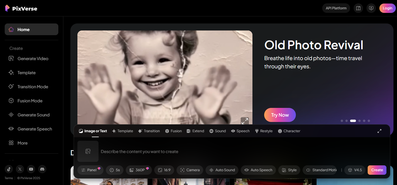 PixVerse - ตัวสร้างภาพเป็นวิดีโอออนไลน์ด้วย AI ที่ใช้งานได้ฟรี
