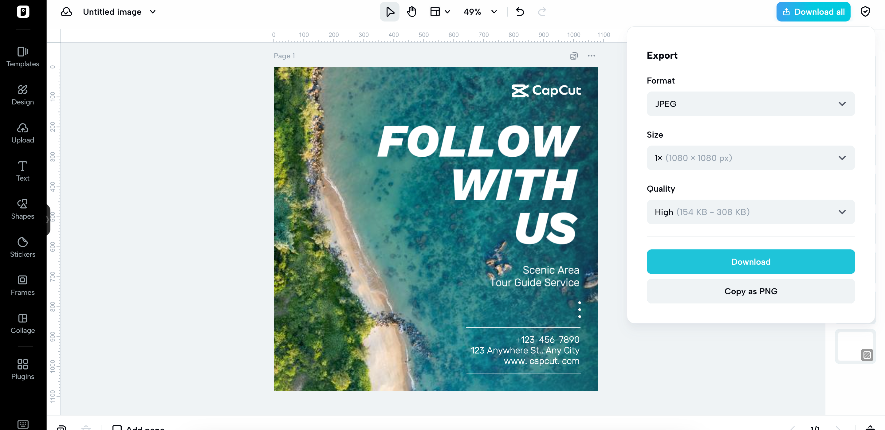 I-export ang natapos mong thumbnail