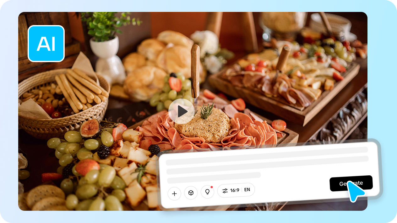 Generate food videos instantly